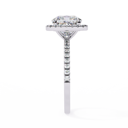2.31 Carat Cushion Cut Halo Diamond Engagement Ring for Women – Elegant Bridal Jewelry