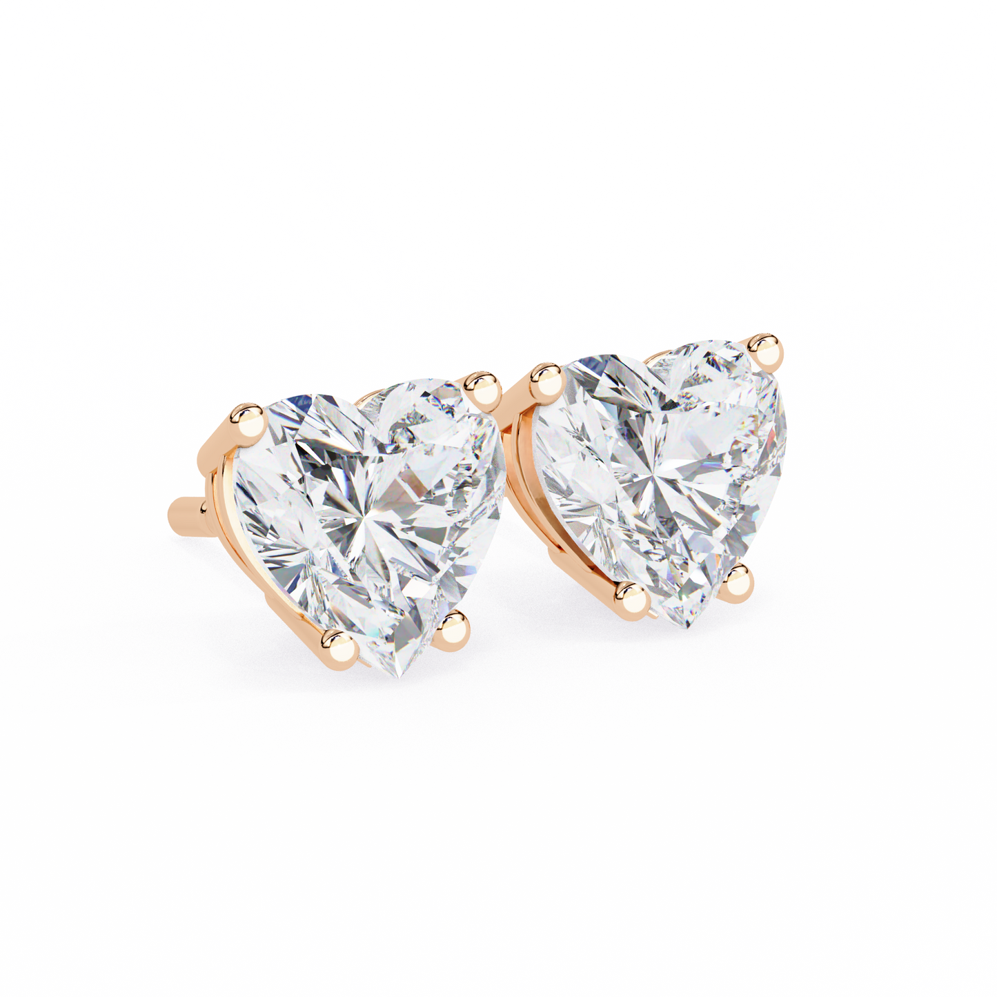 2.50 carat heart cut diamond stud earrings - love modern jewelry