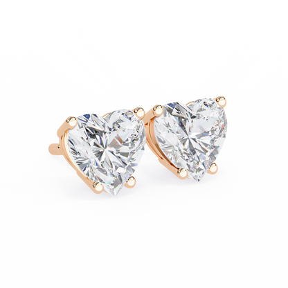 2.50 Carat Heart Cut Diamond Stud Earrings - Love Modern Jewelry