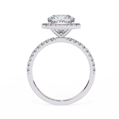 2.31 Carat Cushion Cut Halo Diamond Engagement Ring for Women – Elegant Bridal Jewelry
