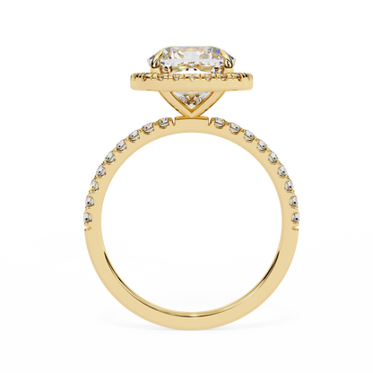 2.31 Carat Cushion Cut Halo Diamond Engagement Ring for Women – Elegant Bridal Jewelry
