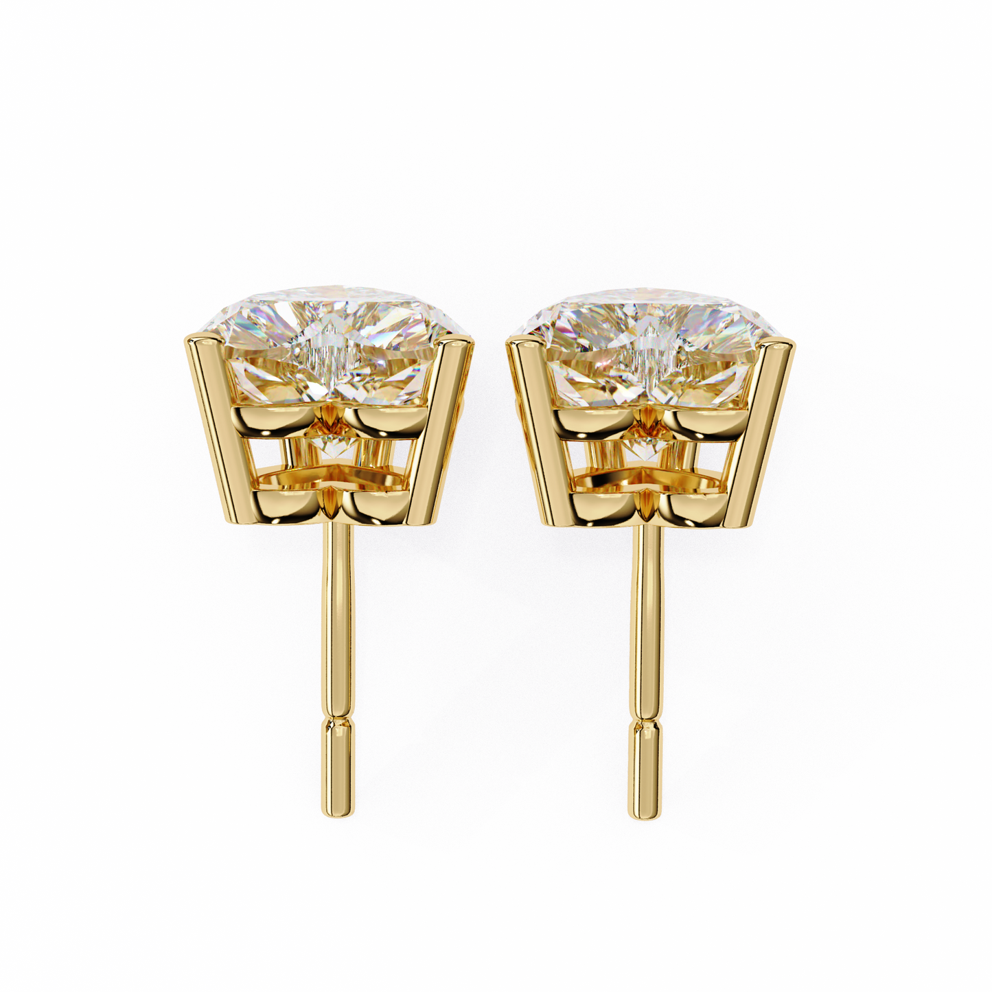 2.50 carat heart cut diamond stud earrings - love modern jewelry