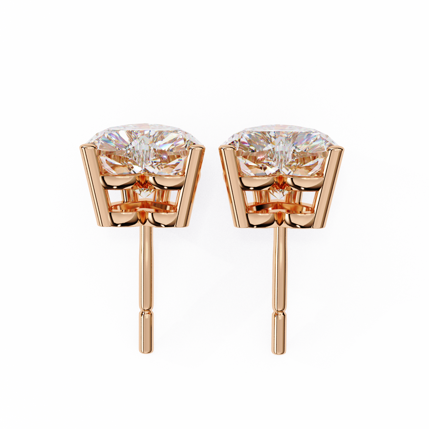 2.50 carat heart cut diamond stud earrings - love modern jewelry
