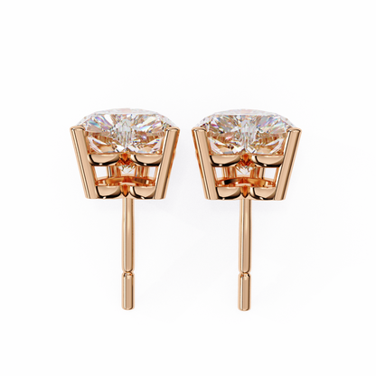 2.50 Carat Heart Cut Diamond Stud Earrings - Love Modern Jewelry