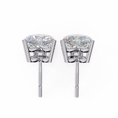 2.50 Carat Heart Cut Diamond Stud Earrings - Love Modern Jewelry