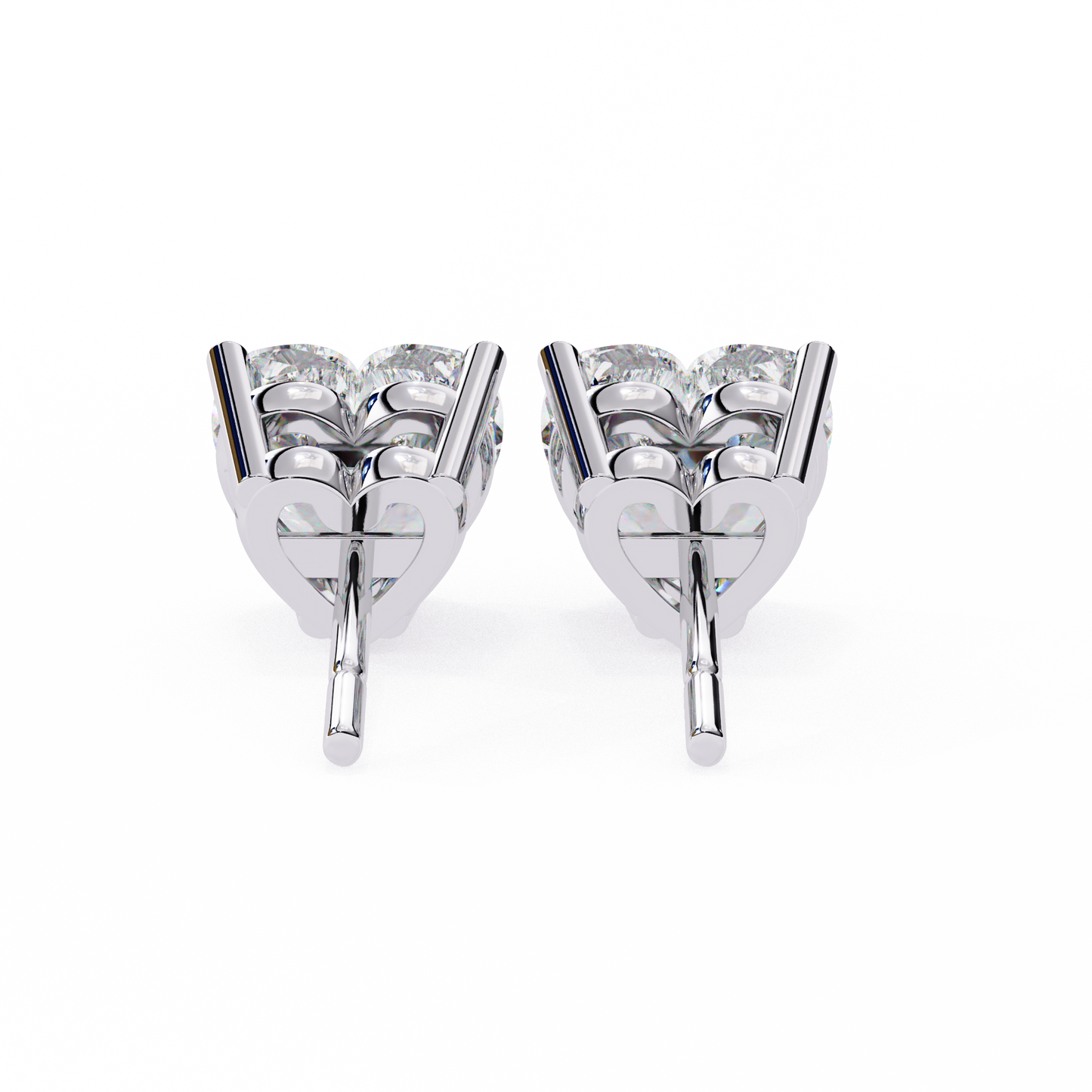 2.50 carat heart cut diamond stud earrings - love modern jewelry