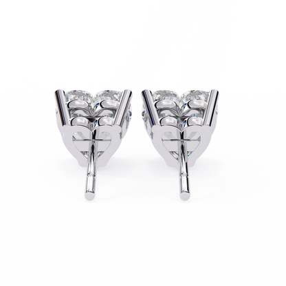 2.50 Carat Heart Cut Diamond Stud Earrings - Love Modern Jewelry