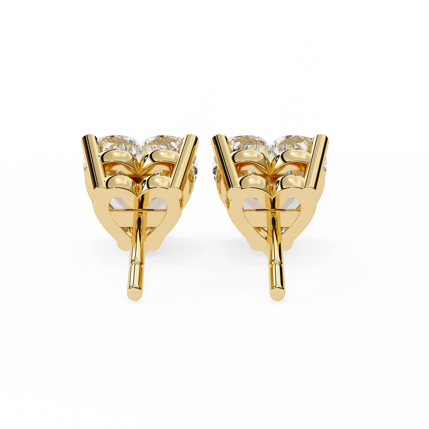 2.50 carat heart cut diamond stud earrings - love modern jewelry