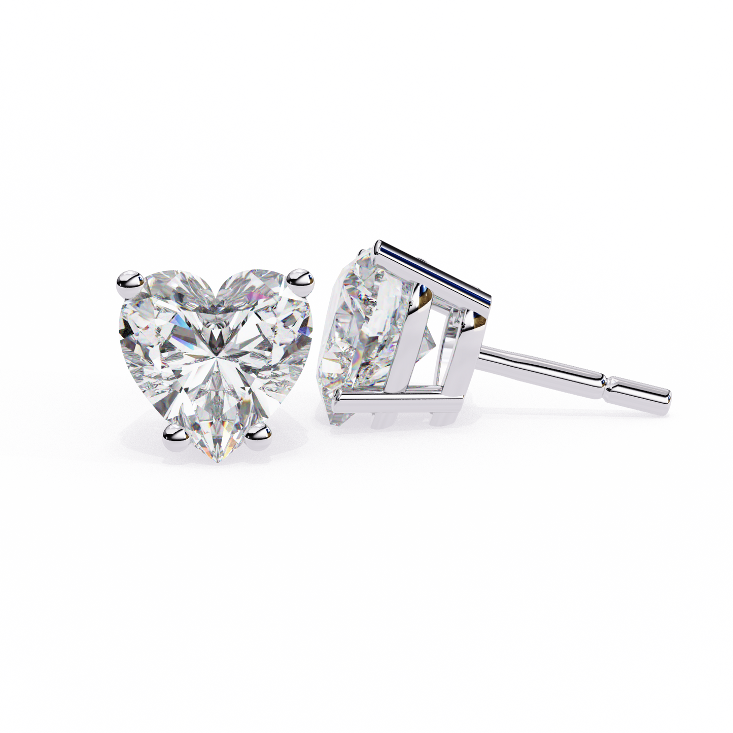 2.50 carat heart cut diamond stud earrings - love modern jewelry