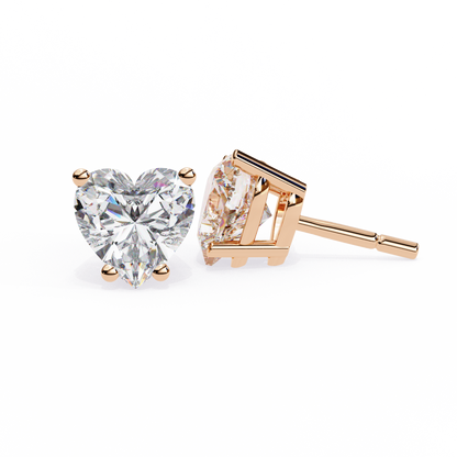 2.50 Carat Heart Cut Diamond Stud Earrings - Love Modern Jewelry