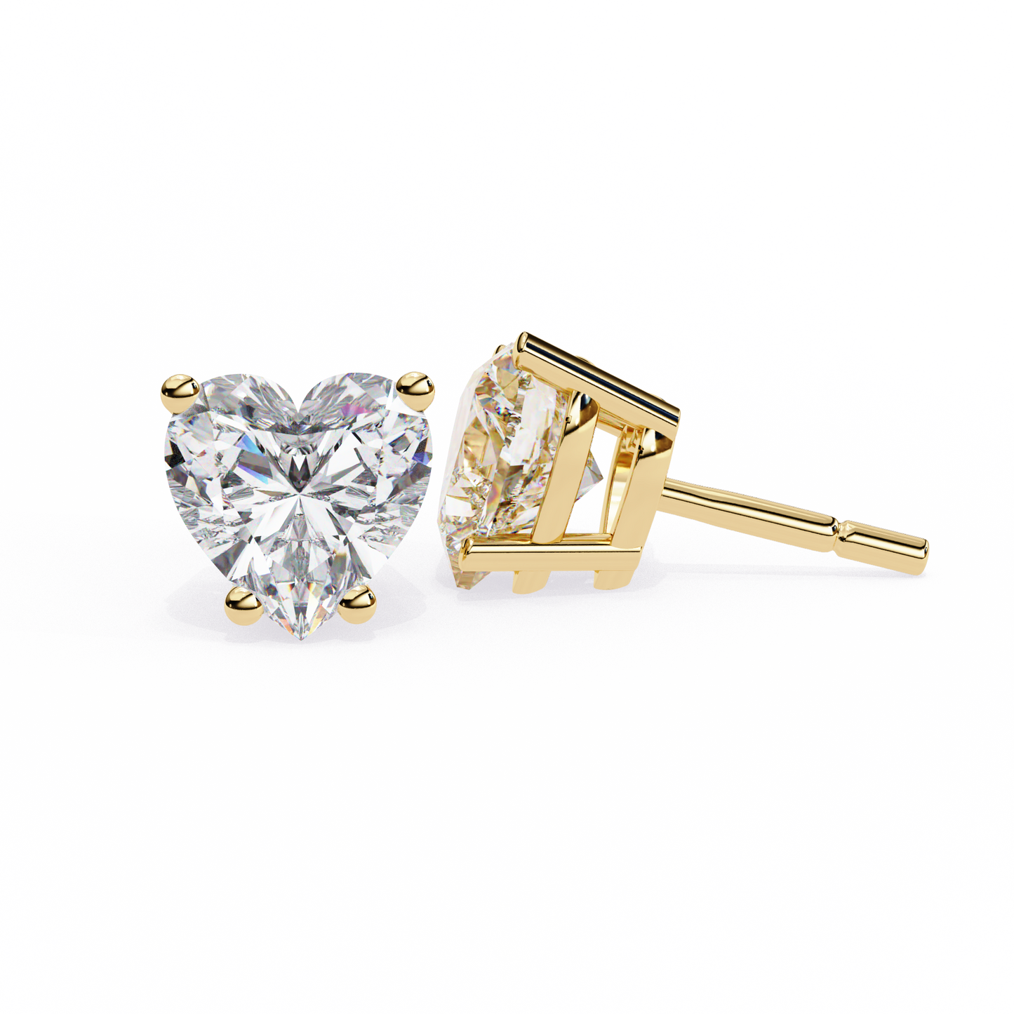 2.50 carat heart cut diamond stud earrings - love modern jewelry