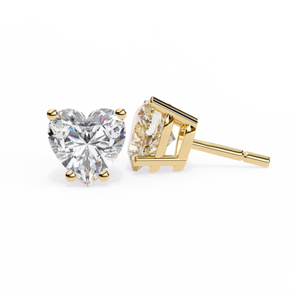 2.50 Carat Heart Cut Diamond Stud Earrings - Love Modern Jewelry