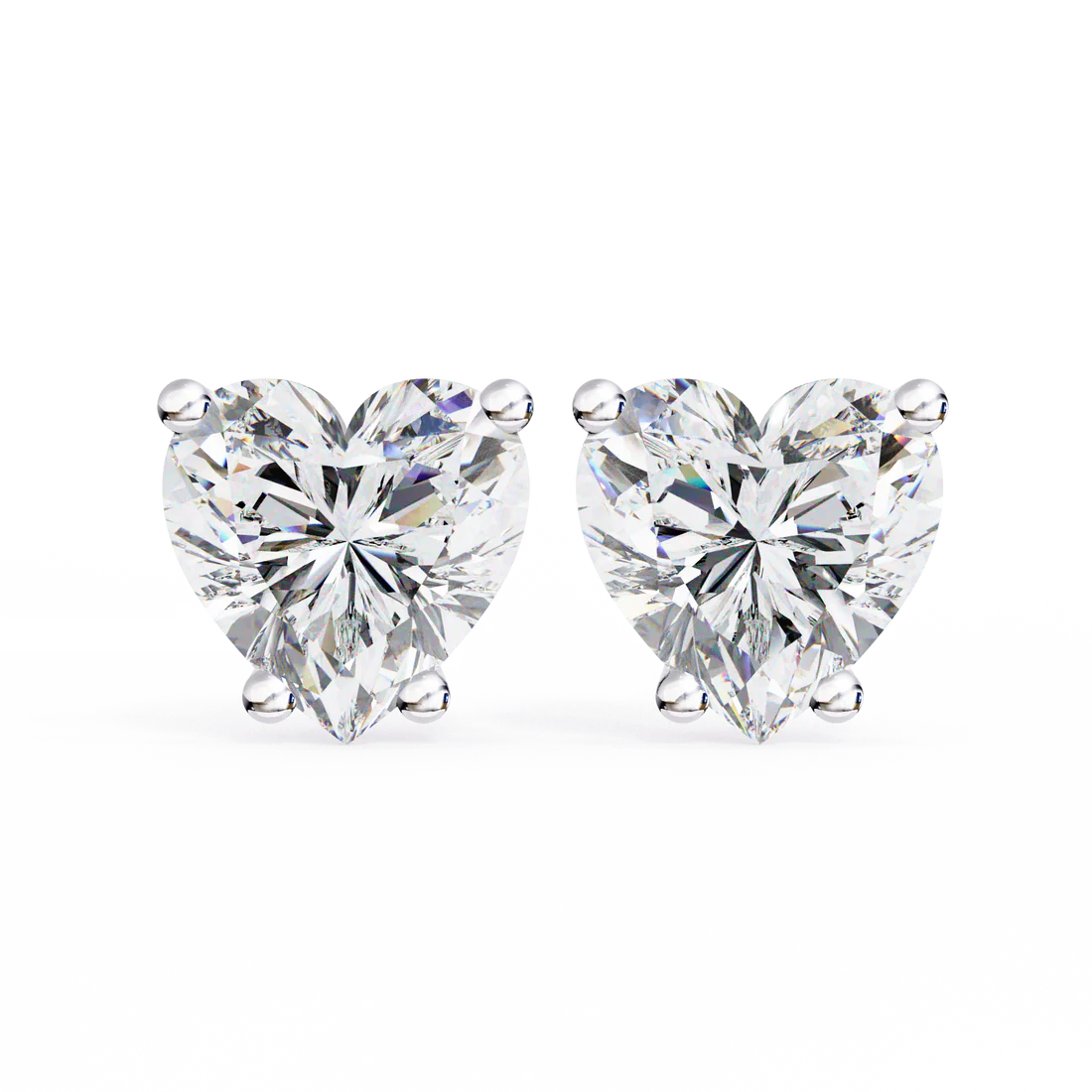 2.50 carat heart cut diamond stud earrings - love modern jewelry