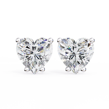 2.50 Carat Heart Cut Diamond Stud Earrings - Love Modern Jewelry