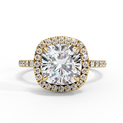 2.31 Carat Cushion Cut Halo Diamond Engagement Ring for Women – Elegant Bridal Jewelry