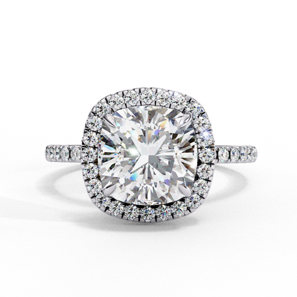 2.31 Carat Cushion Cut Halo Diamond Engagement Ring for Women – Elegant Bridal Jewelry
