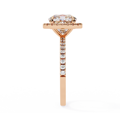 2.31 Carat Cushion Cut Halo Diamond Engagement Ring for Women – Elegant Bridal Jewelry
