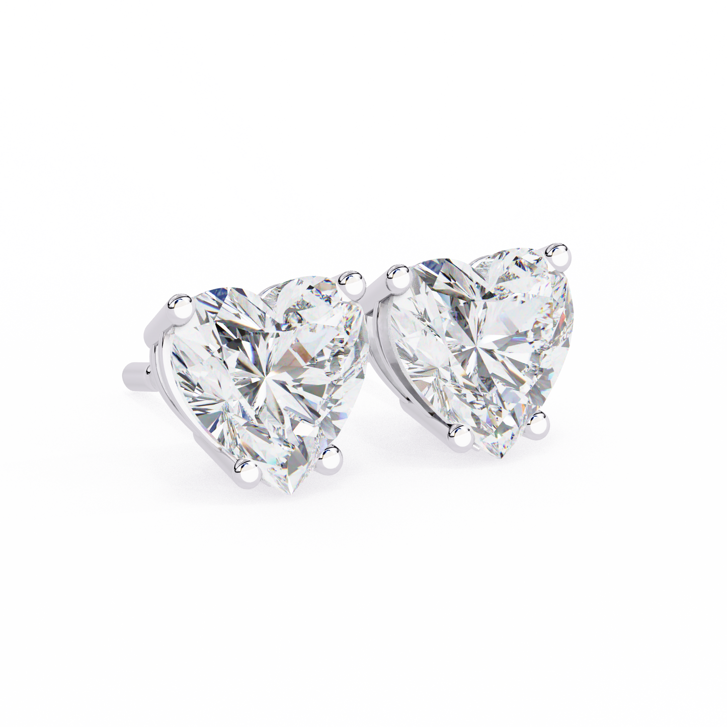 2.50 carat heart cut diamond stud earrings - love modern jewelry