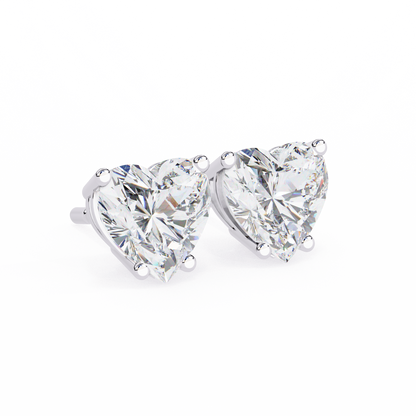 2.50 Carat Heart Cut Diamond Stud Earrings - Love Modern Jewelry