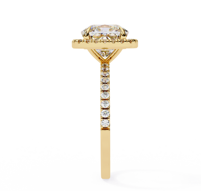 2.31 Carat Cushion Cut Halo Diamond Engagement Ring for Women – Elegant Bridal Jewelry