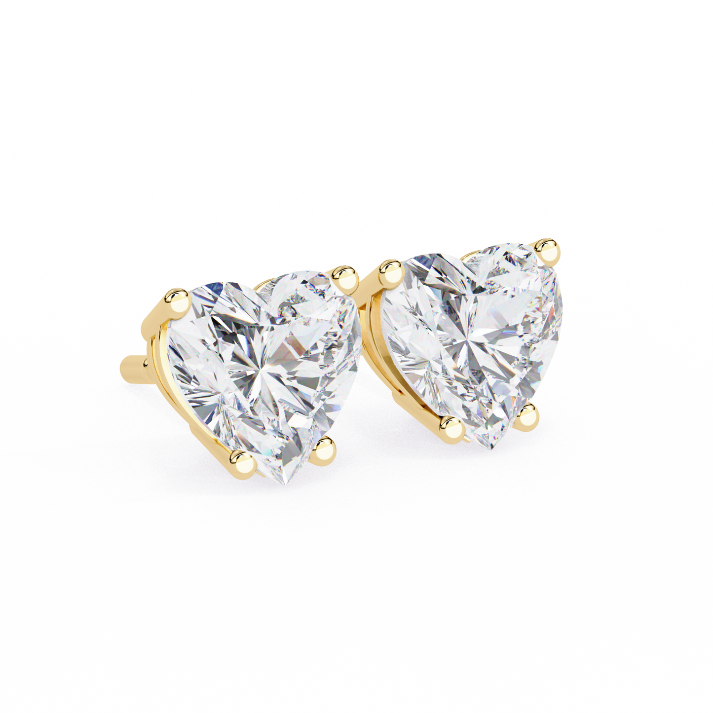 2.50 carat heart cut diamond stud earrings - love modern jewelry