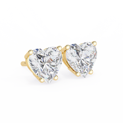 2.50 Carat Heart Cut Diamond Stud Earrings - Love Modern Jewelry