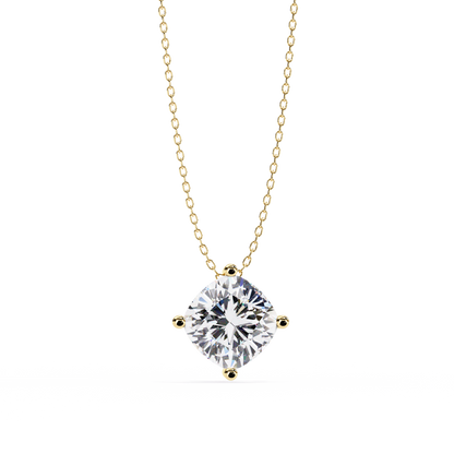LGD Solitaire Pendant Cushion Square Stone (2.32ct) In 14K Gold Without Chain