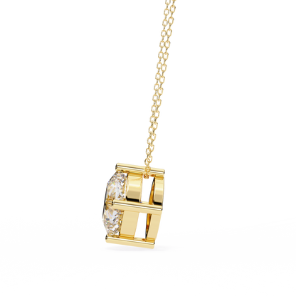 LGD Solitaire Pendant Cushion Square Stone (2.32ct) In 14K Gold Without Chain