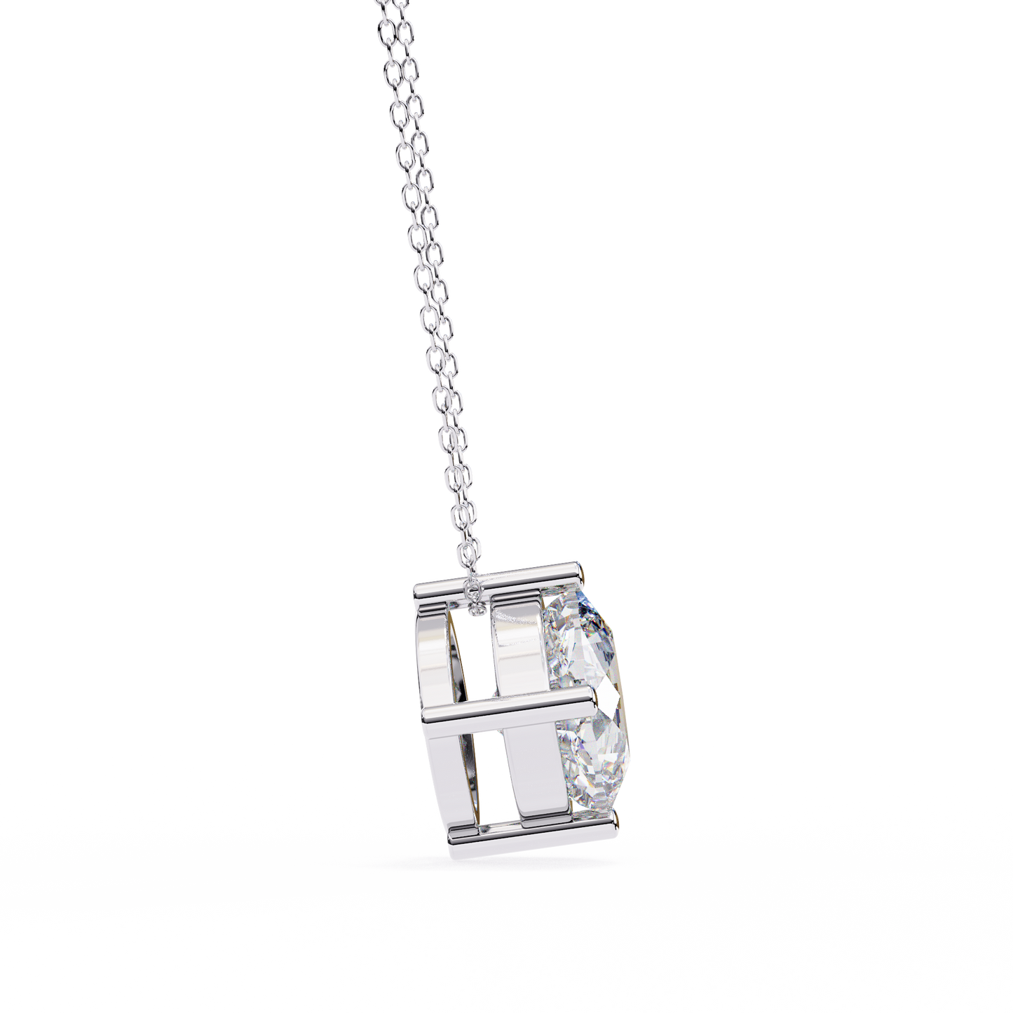 lgd solitaire pendant cushion square stone (2.32ct) in 14k gold without chain