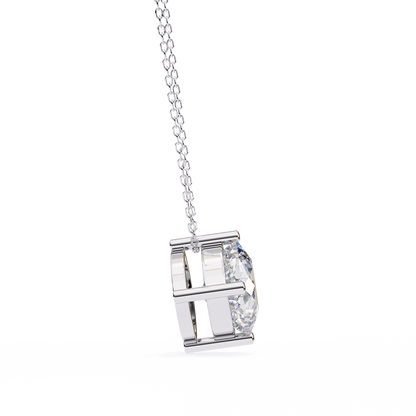 LGD Solitaire Pendant Cushion Square Stone (2.32ct) In 14K Gold Without Chain