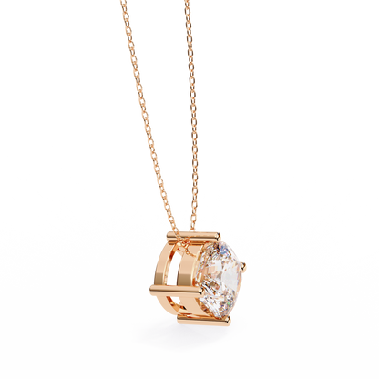 LGD Solitaire Pendant Cushion Square Stone (2.32ct) In 14K Gold Without Chain