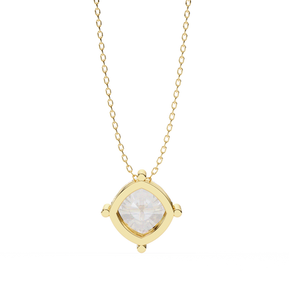 LGD Solitaire Pendant Cushion Square Stone (2.32ct) In 14K Gold Without Chain