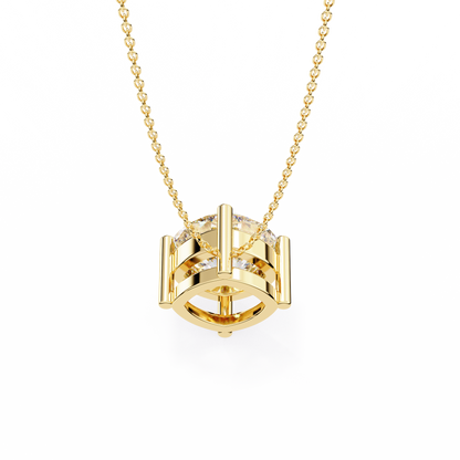 LGD Solitaire Pendant Cushion Square Stone (2.32ct) In 14K Gold Without Chain