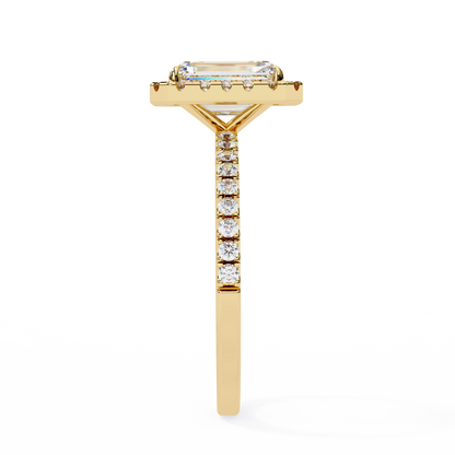 2.38 Carat Radiant Cut Halo Diamond Engagement Ring for Women – Luxury Bridal Jewelry