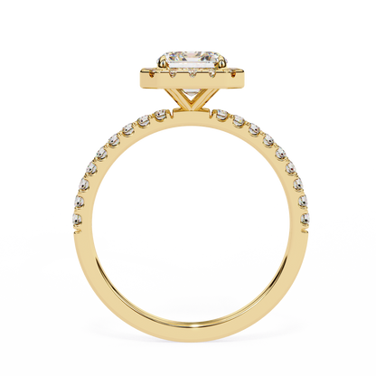 2.38 Carat Radiant Cut Halo Diamond Engagement Ring for Women – Luxury Bridal Jewelry