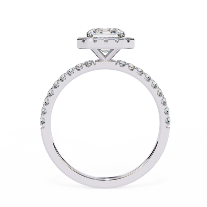 2.38 Carat Radiant Cut Halo Diamond Engagement Ring for Women – Luxury Bridal Jewelry
