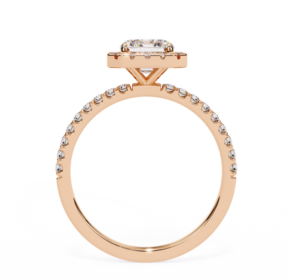 2.38 Carat Radiant Cut Halo Diamond Engagement Ring for Women – Luxury Bridal Jewelry
