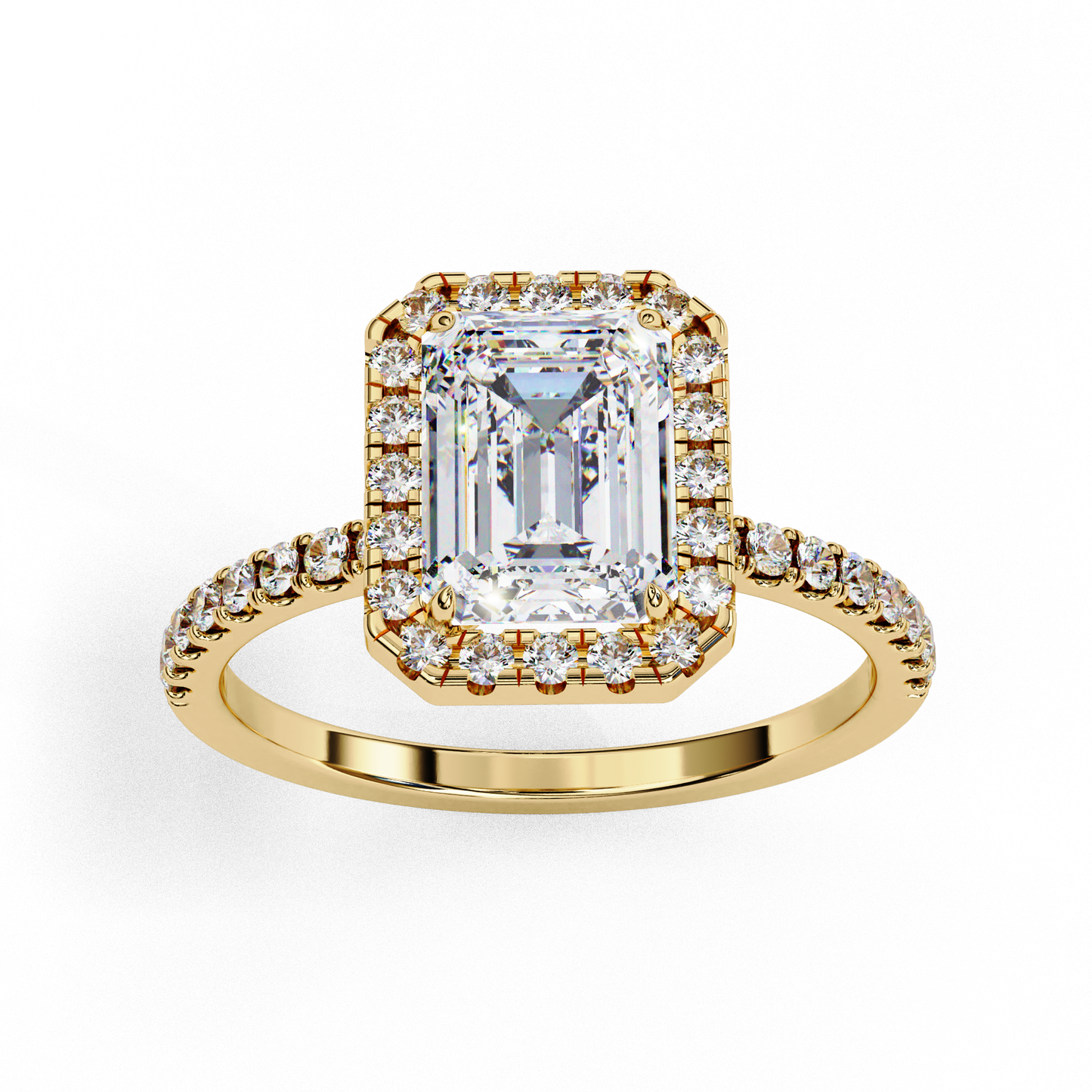 2.38 carat emerald cut halo diamond engagement ring for women – elegant bridal jewelry