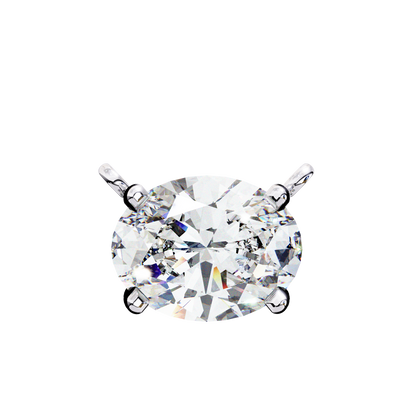LGD Solitaire Pendant Oval Stone (1.66ct) In 14K Gold Without Chain