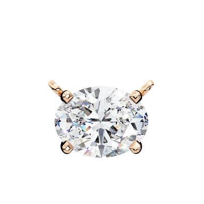 LGD Solitaire Pendant Oval Stone (1.66ct) In 14K Gold Without Chain