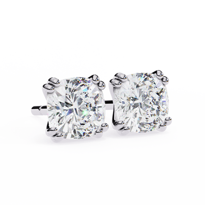 2.25 Carat Cushion Cut Diamond Stud Earrings - Classic Jewelry