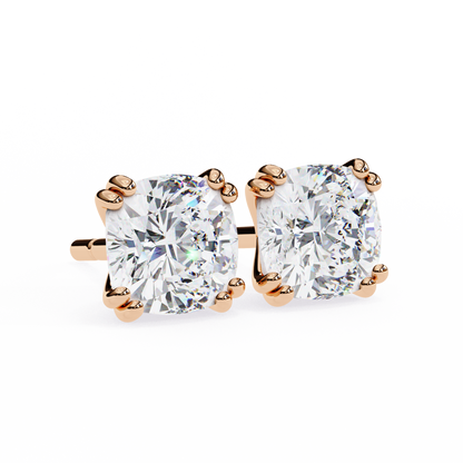 2.25 Carat Cushion Cut Diamond Stud Earrings - Classic Jewelry