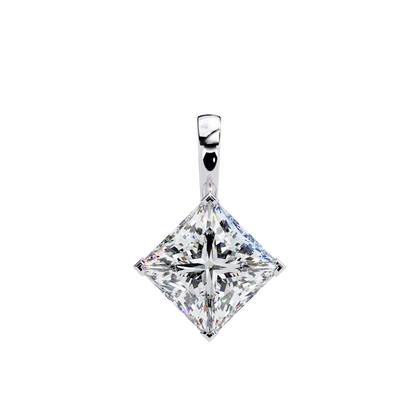 LGD Solitaire Pendant Princess Stone (2.87ct Pair ) In 14K Gold Without Chain