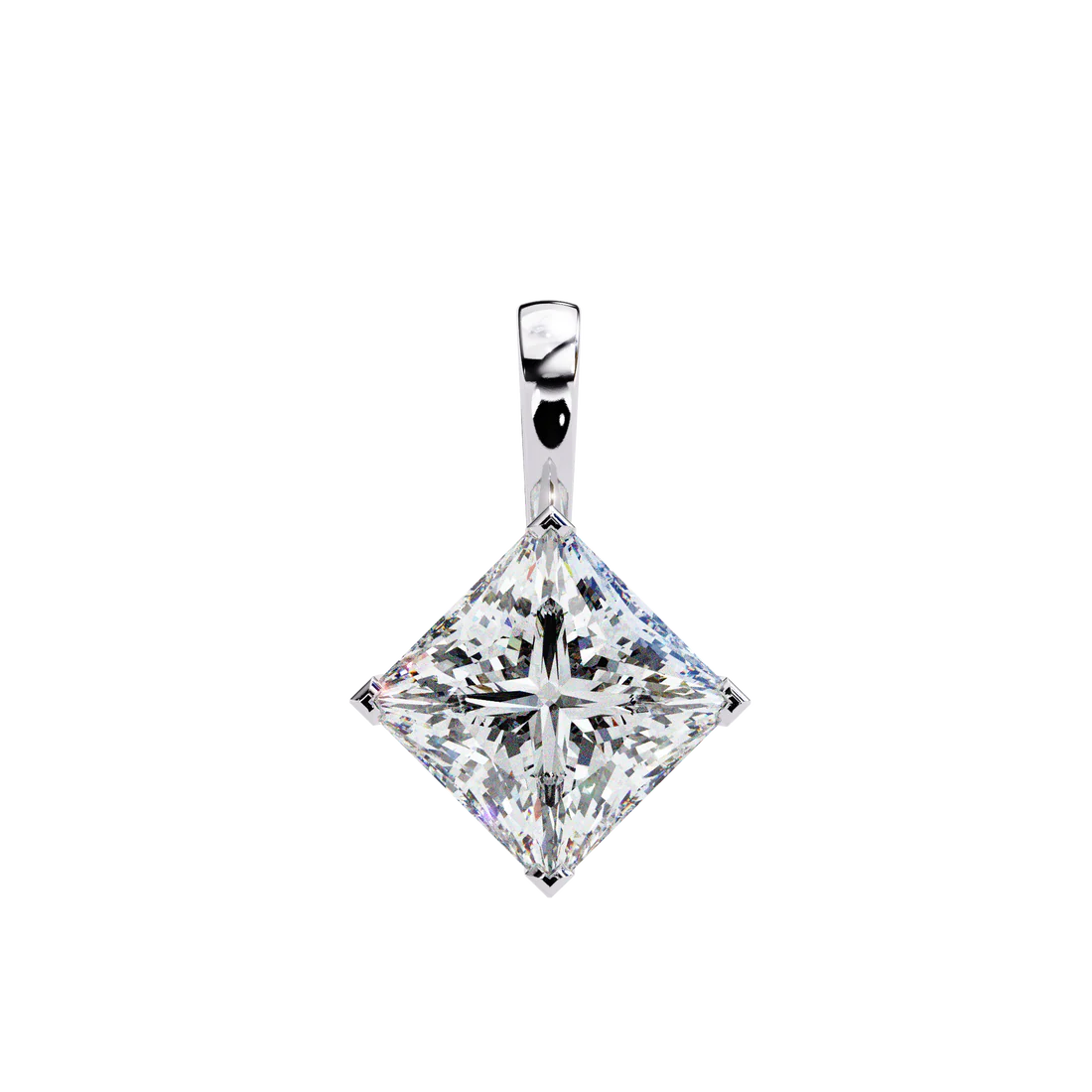 2.25 carat princess cut diamond solitaire pendant necklace – luxury jewelry