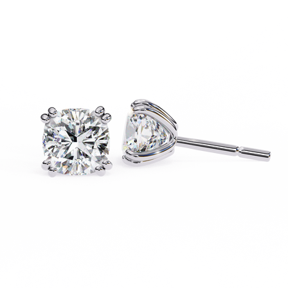 2.25 Carat Cushion Cut Diamond Stud Earrings - Classic Jewelry