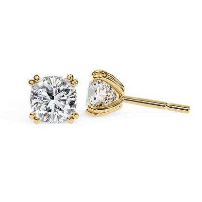 2.25 Carat Cushion Cut Diamond Stud Earrings - Classic Jewelry