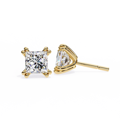 2.50 Carat Princess Cut Diamond Stud Earrings - Modern Jewelry