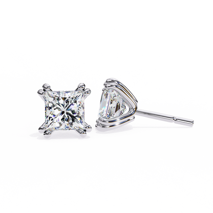 2.50 Carat Princess Cut Diamond Stud Earrings - Modern Jewelry