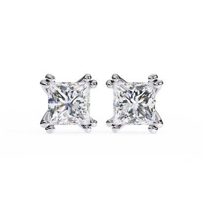 2.50 Carat Princess Cut Diamond Stud Earrings - Modern Jewelry