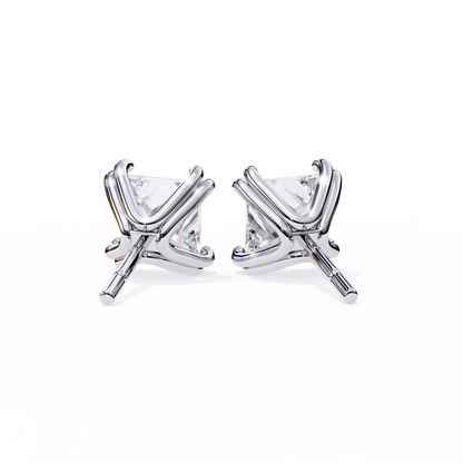2.50 Carat Princess Cut Diamond Stud Earrings - Modern Jewelry